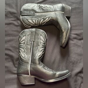 Sterling River Black Western Butterfly Heeled Cowboy Boots